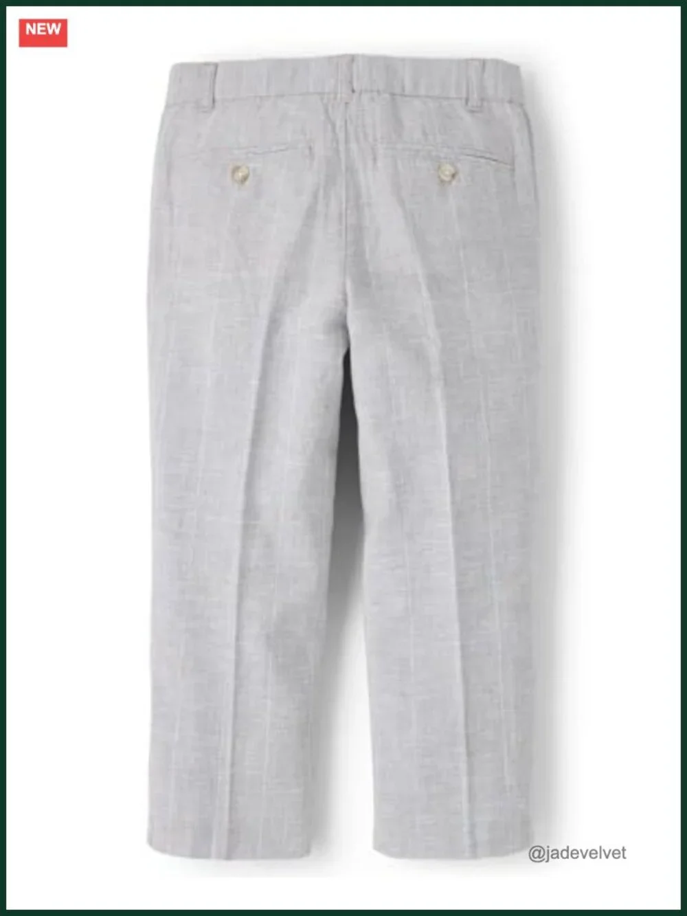 Toddler Linen Dress Pants with Stripes and Adjustable Waist